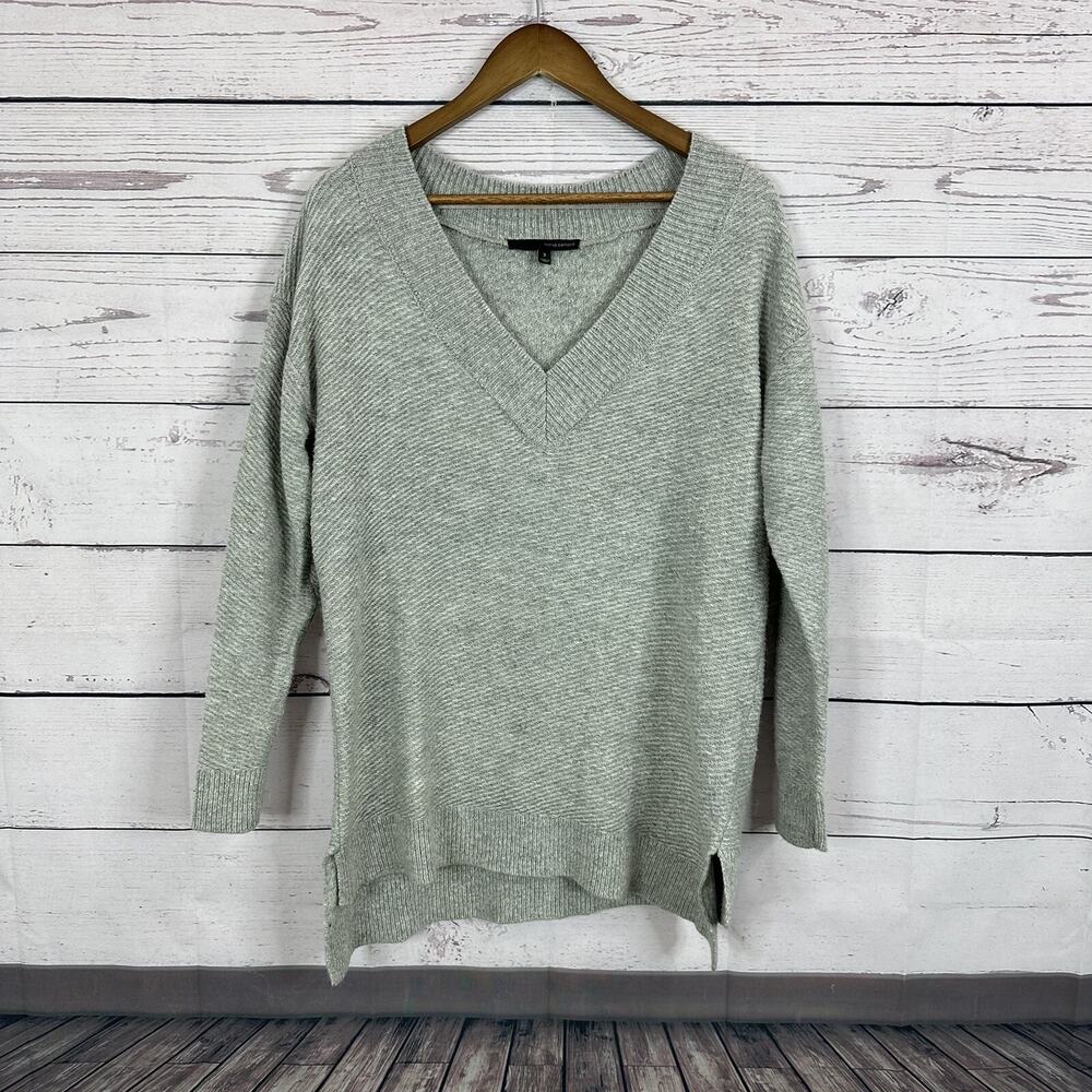 Harve Benard Sweater Womens Small Gray Alpaca Wool Boxy Knit Stretch Lagenlook